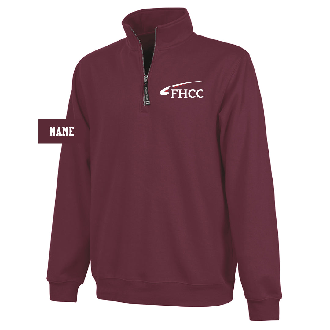 FHCC Oversized 1/4 Zip Sweatshirt Logowear FHCC Maroon Adult XS