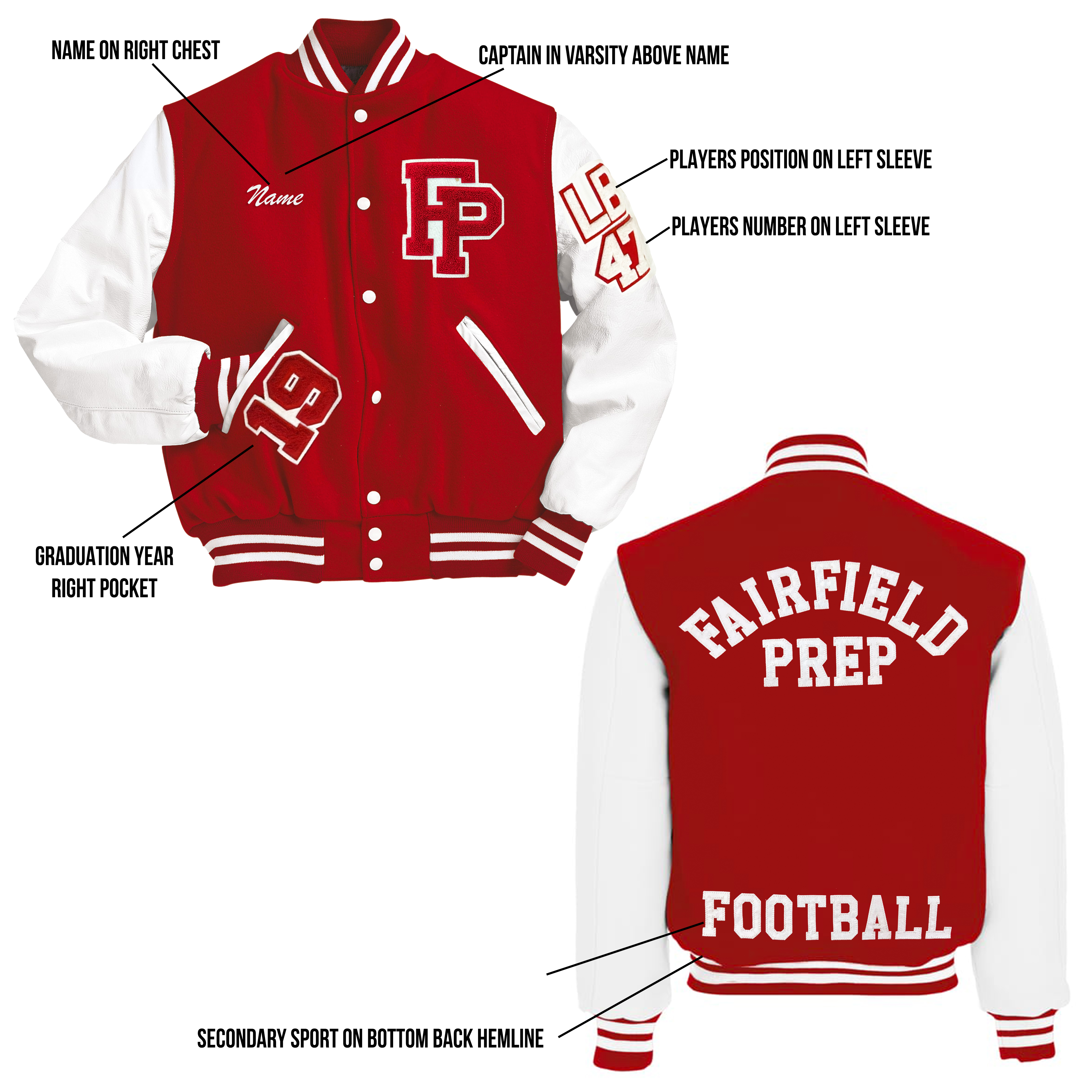 Fairfield Prep Letterman Jacket Logowear Fairfield Prep
