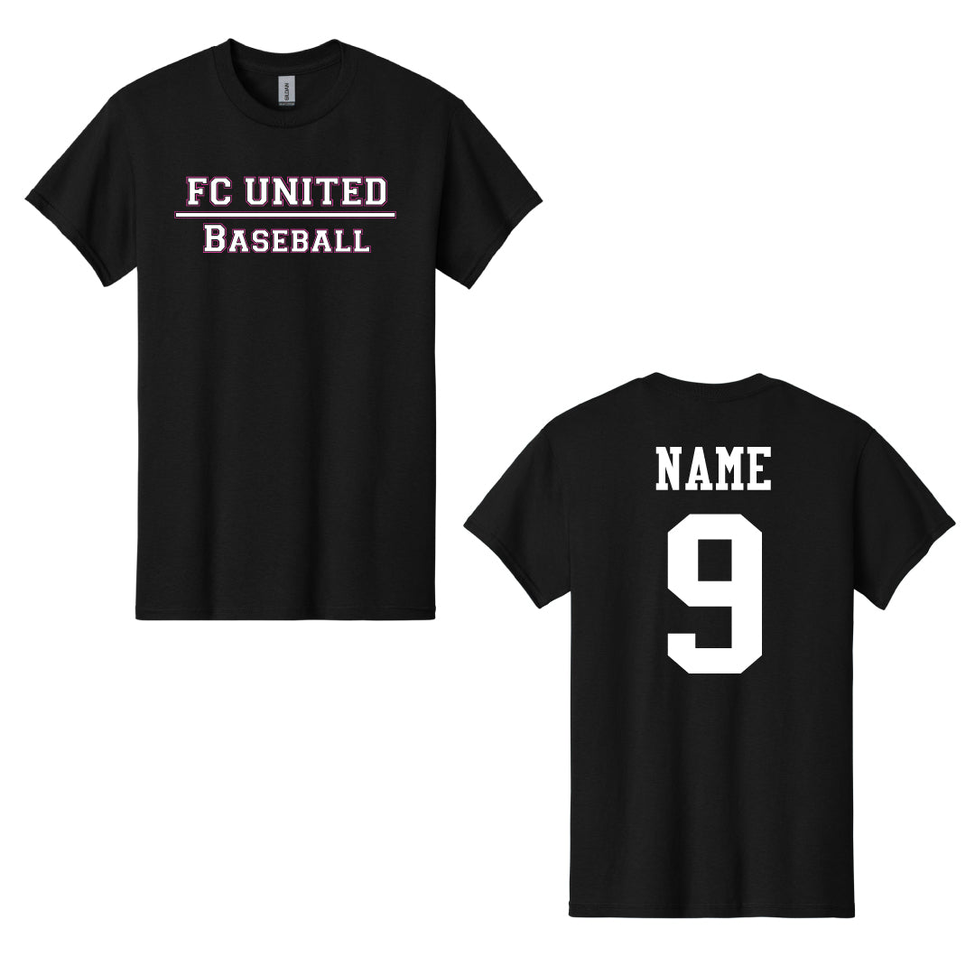 FCU Travel Baseball Cotton Tee TEXT Logowear Fairfield County United Black Mens S