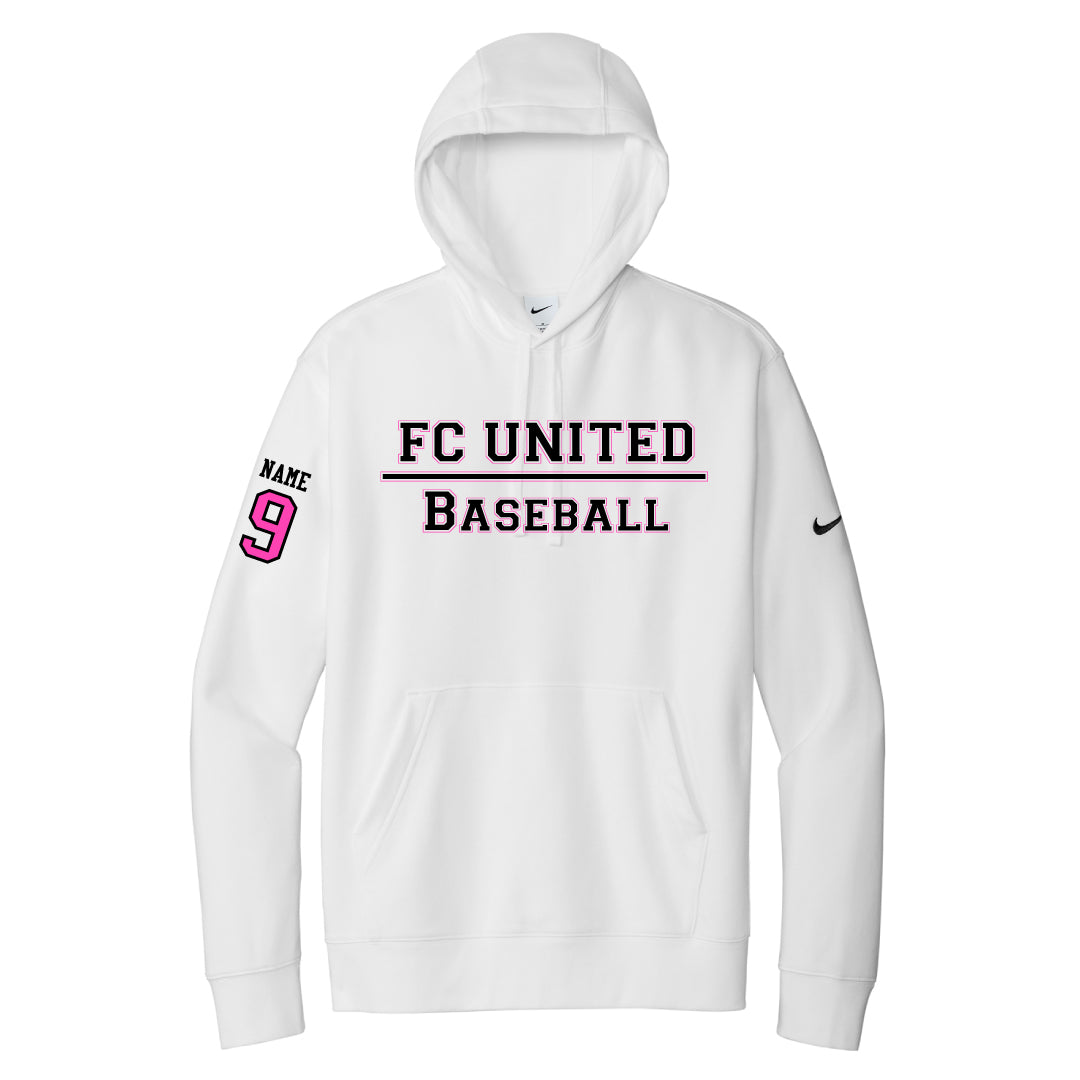 FCU Travel Baseball Nike Hoodie TEXT Logowear FCU Travel Baseball White Adult XS