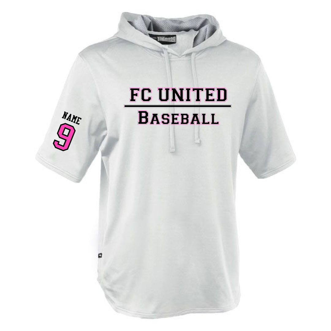 FCU Travel Baseball Fleece Short Sleeve Hoodie TEXT Logowear FCU Travel Baseball White Adult XS
