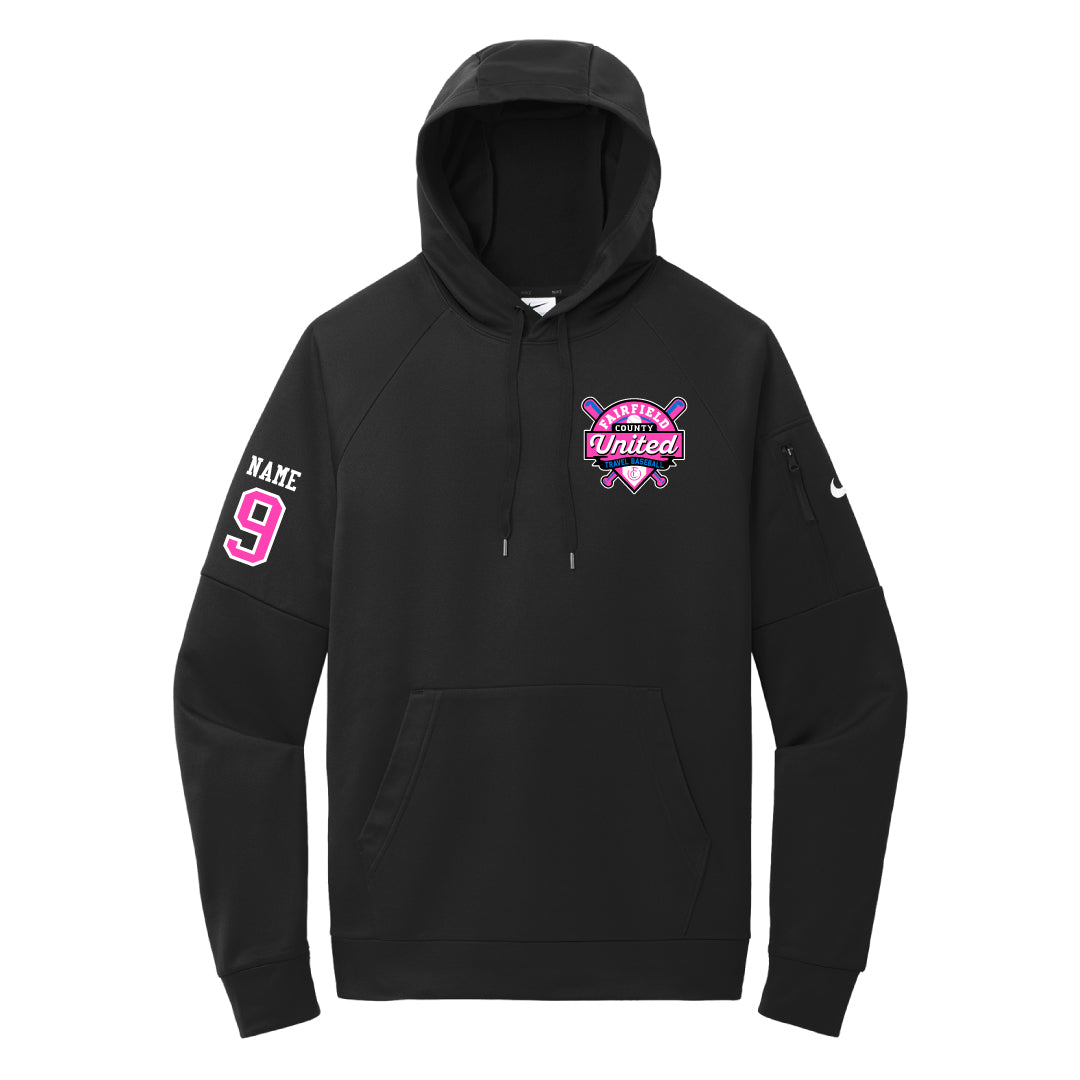 FCU Travel Baseball Nike Therma-FIT Pocket Pullover Fleece Hoodie Logowear FCU Travel Baseball Black Adult XS