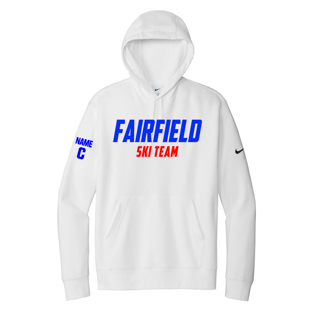 Fairfield Ski Team Nike Hooded Sweatshirt Logowear Fairfield Ski White Adult XS