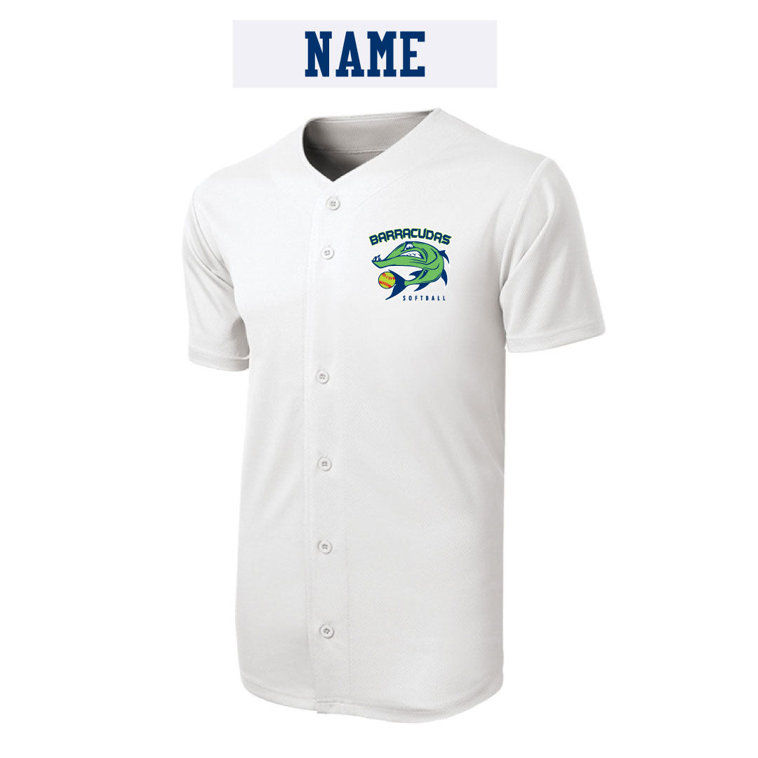 Barracudas Softball Fans Jersey Logowear Barracudas White Youth S