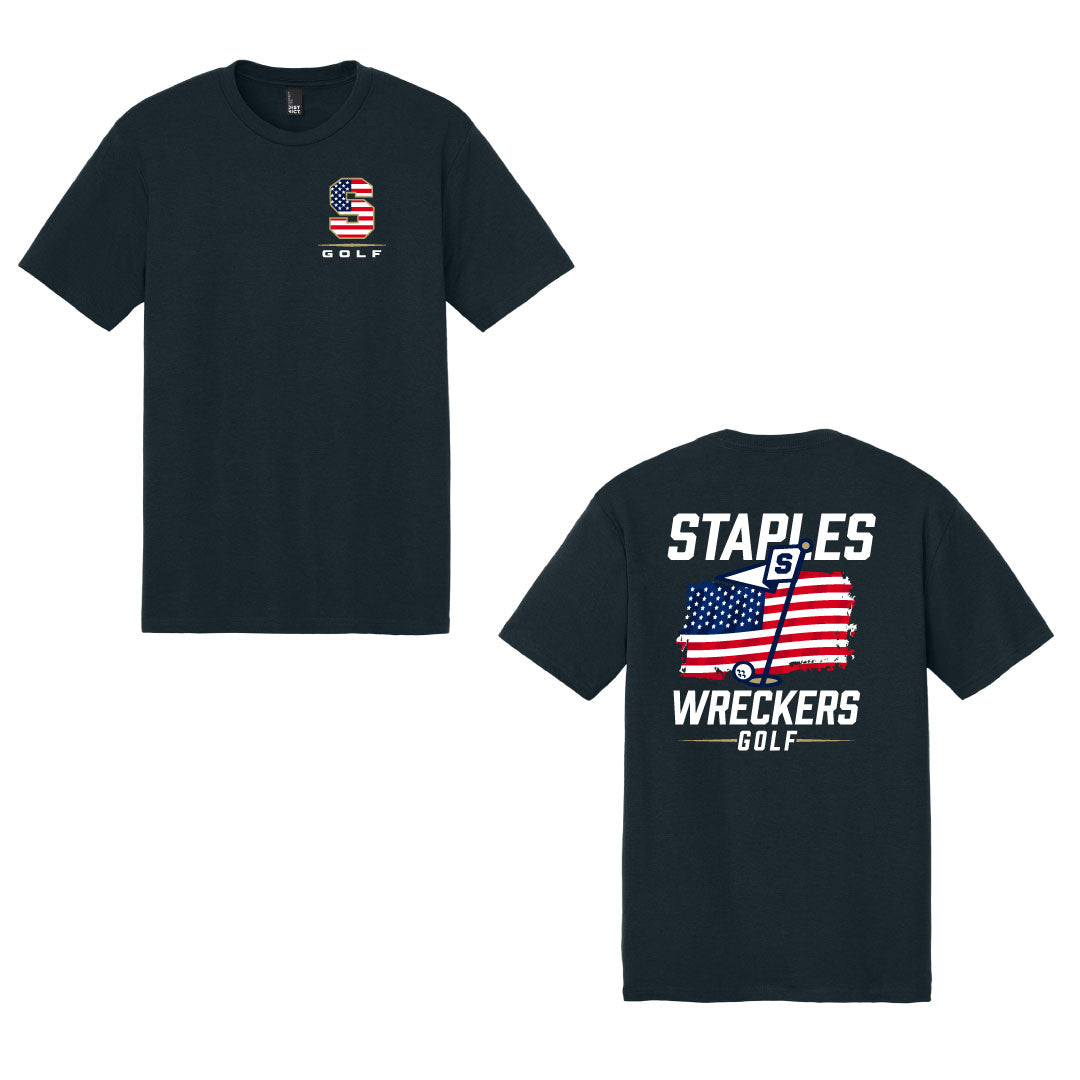 Staples Boys Golf Tri Blend Short Sleeve-USA Logowear Staples Boys Golf Navy Adult S