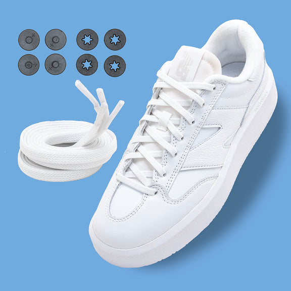Lock Laces Flat Laces No-Tie Shoelace System Accessories Lock Laces Flat White