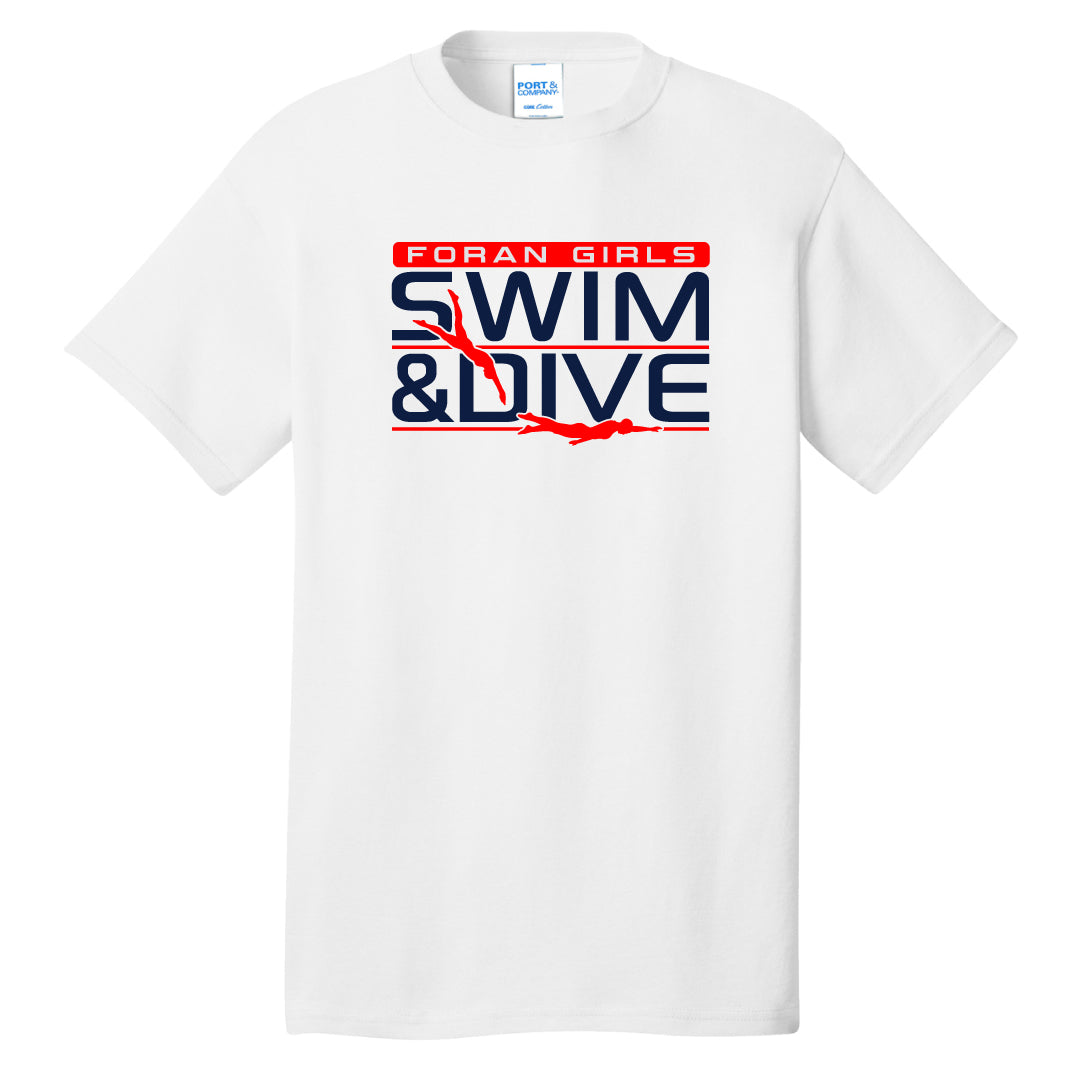 Foran Girls Swim Cotton Short Sleeve Logowear Foran Girls Swim White Adult S