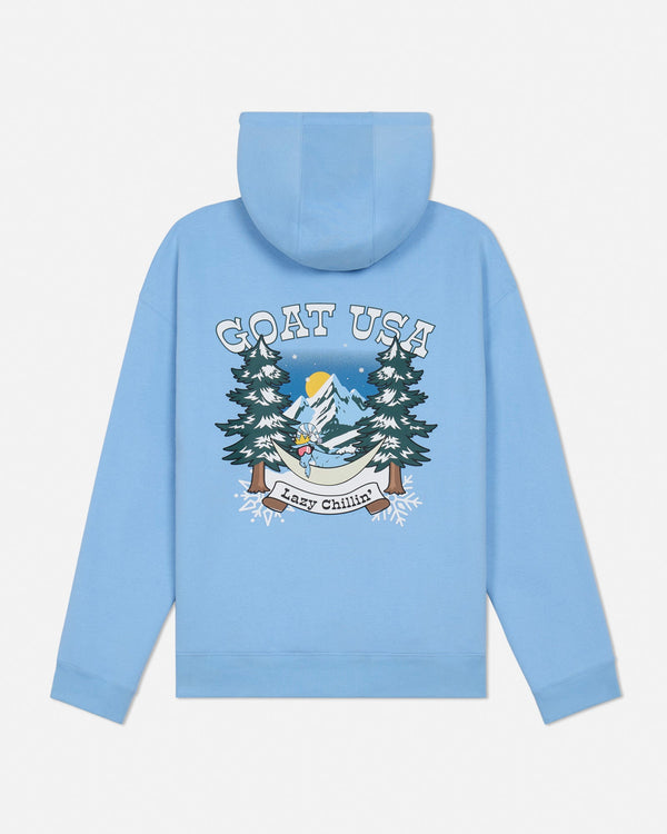 Goat USA Youth Lazy Winter Chillin' Hooded Sweatshirt Apparel Goat USA Carolina Blue Youth XSmall