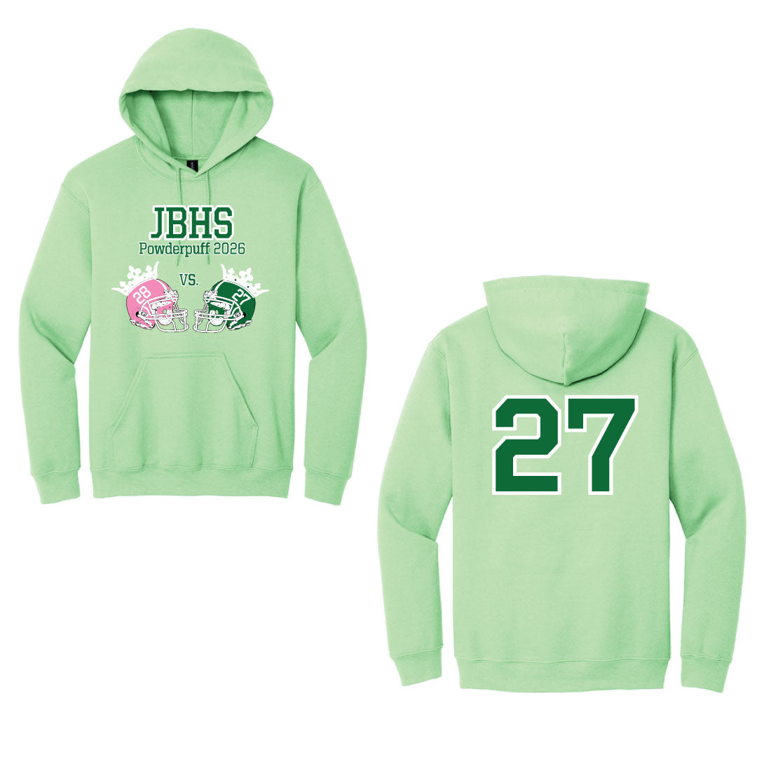 Barlow Powderpuff SENIORS Mint Green Hooded Sweatshirt