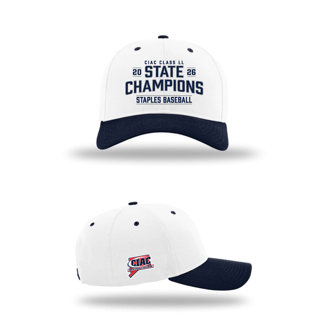 Staples Baseball Class LL State Champions Richardson Twill Snapback Logowear Staples Baseball White/Navy