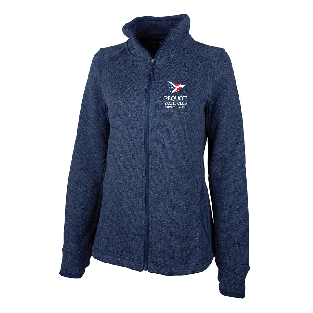 Pequot Women's Sailing Heathered Full Zip Fleece Logowear Pequot Women's Sailing Navy Heather Ladies XS