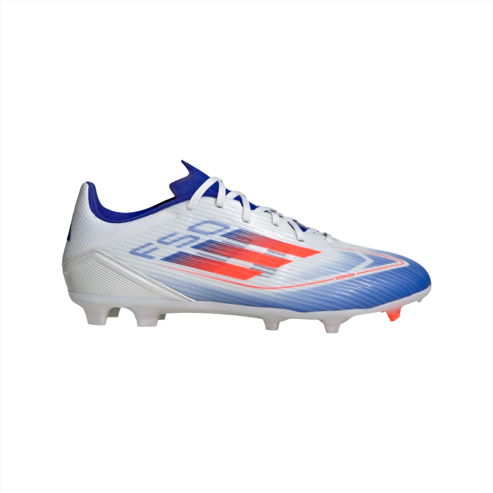 adidas F50 League FG/MG Soccer Cleats Footwear Adidas Footwear White/Solar Red/Lucid Blue-IE0601 6.5