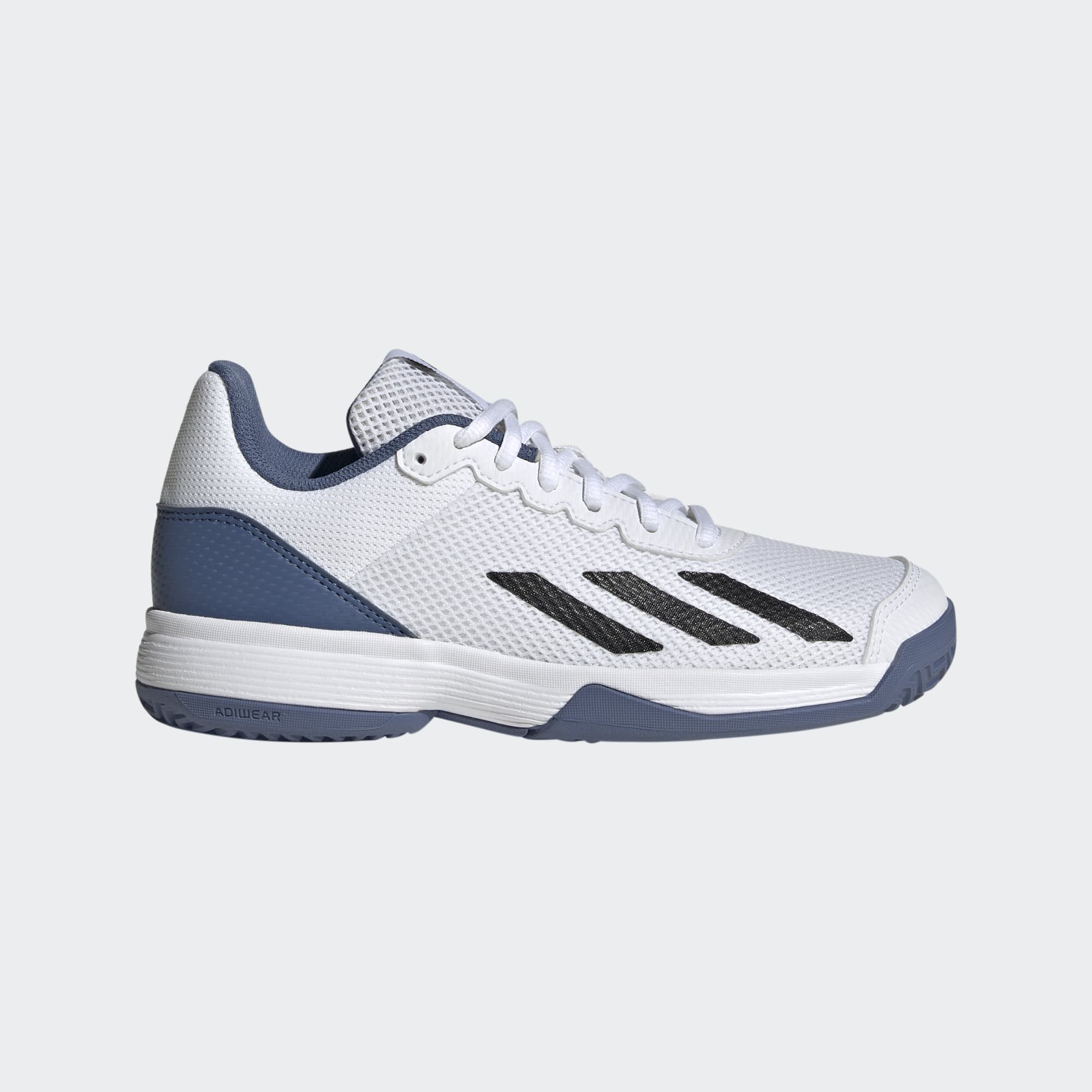 Adidas Kids Courtflash K Footwear Adidas 12 White/Black/Blue
