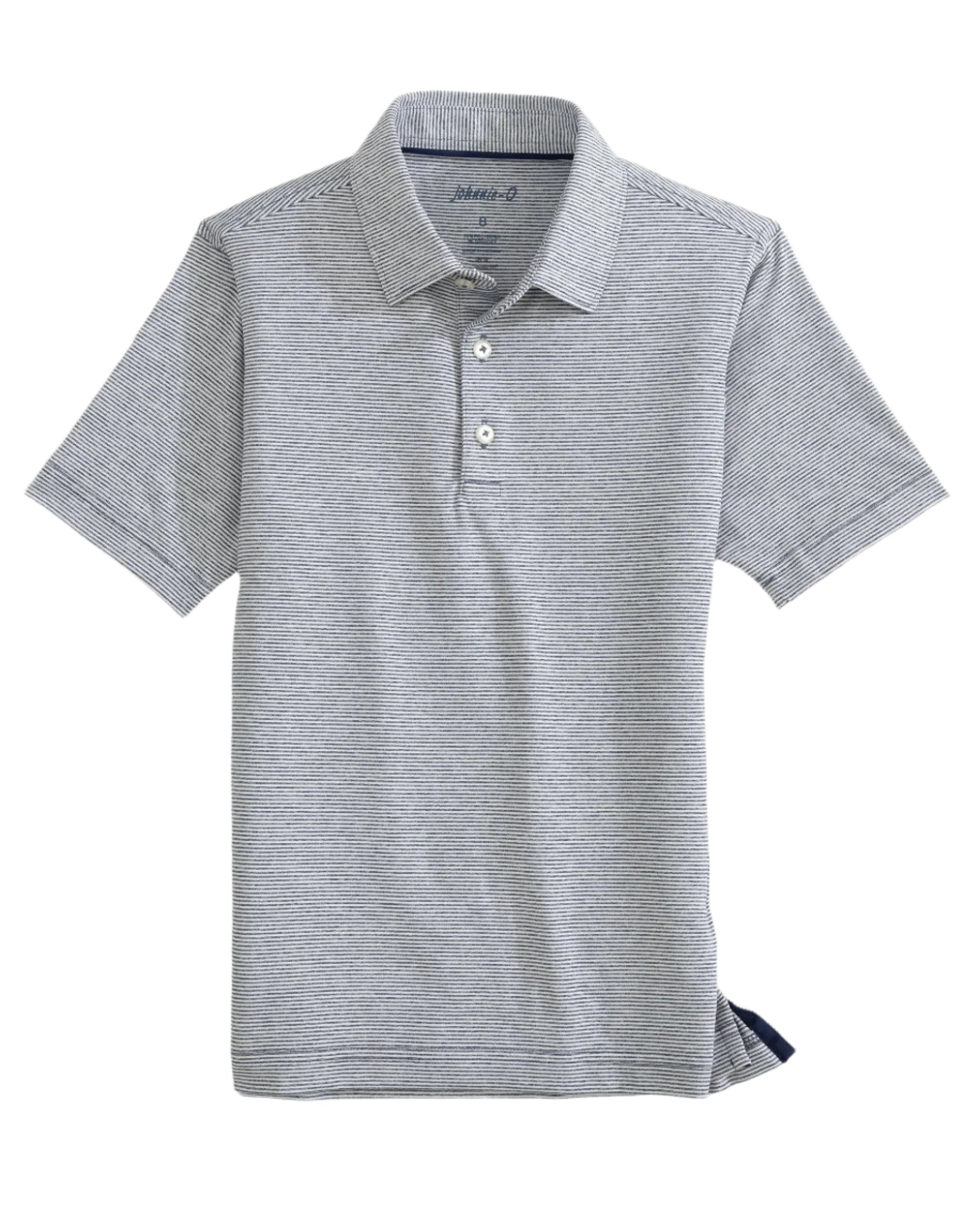 Johnnie-O Boys' Lyndonn Striped Performance Polo Apparel Johnnie-O Navy 7