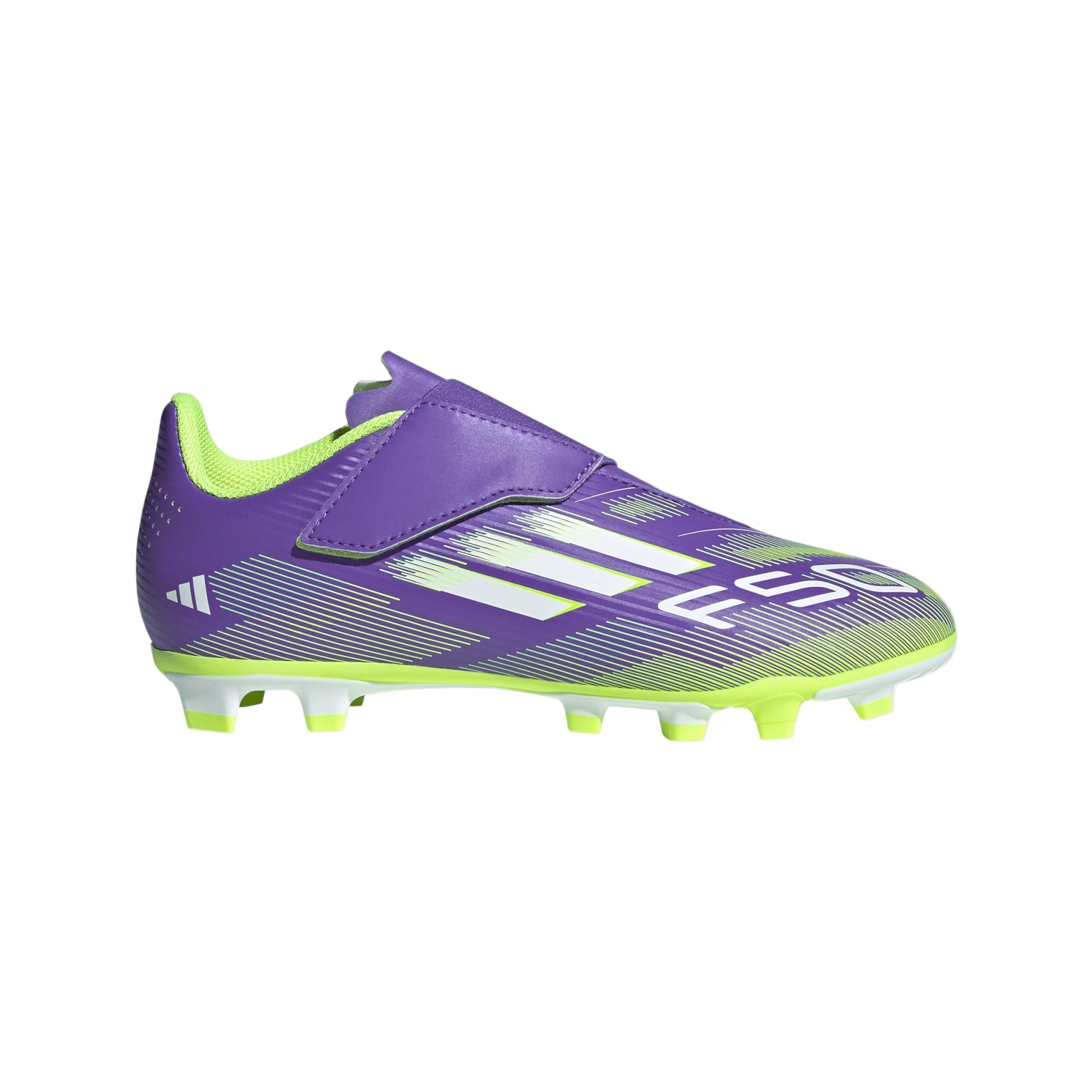 adidas Kids' F50 Club Velcro FxG J Footwear Adidas Purple/White/Lucid Lemon-JI0036 8