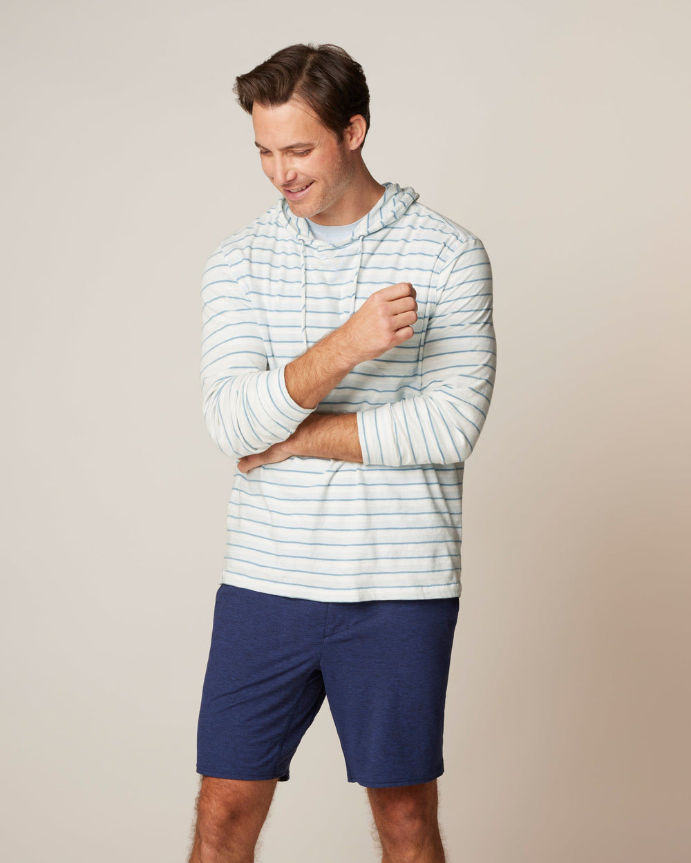 Johnnie-O Men's Anthony Indigo Striped Hoodie Apparel Johnnie-O Indigo Small