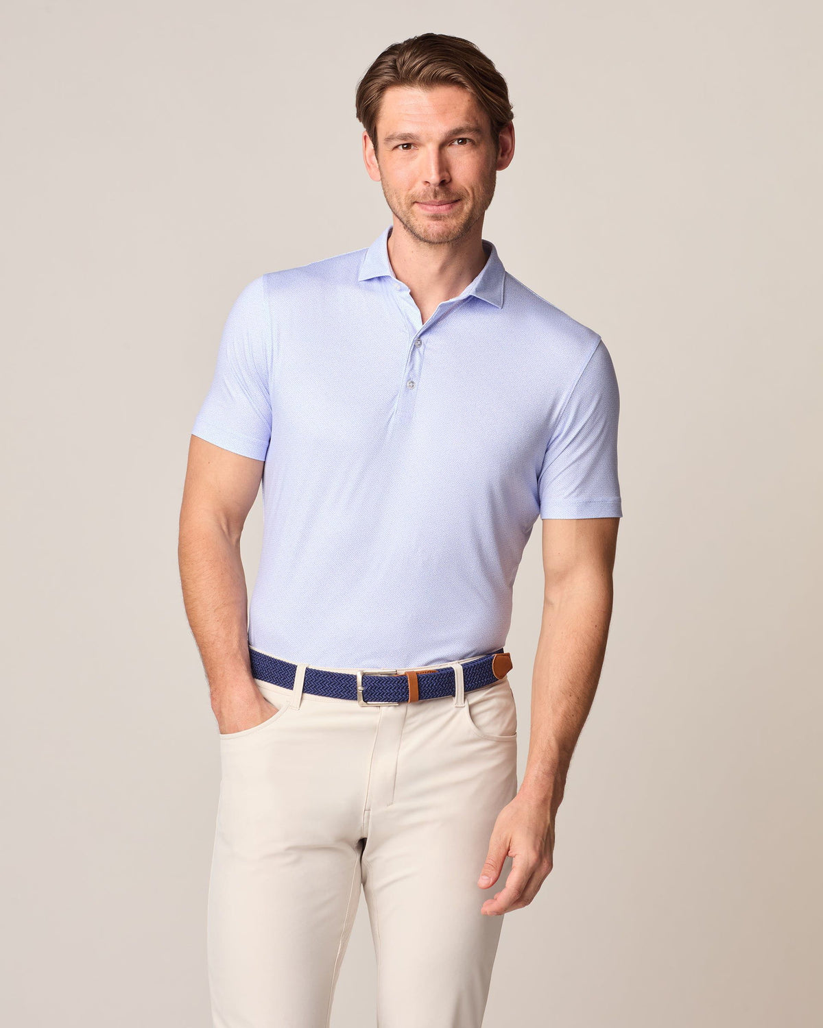 Johnnie-O Men's Julian Printed Featherweight Performance Polo Apparel Johnnie-O Galaxy Small