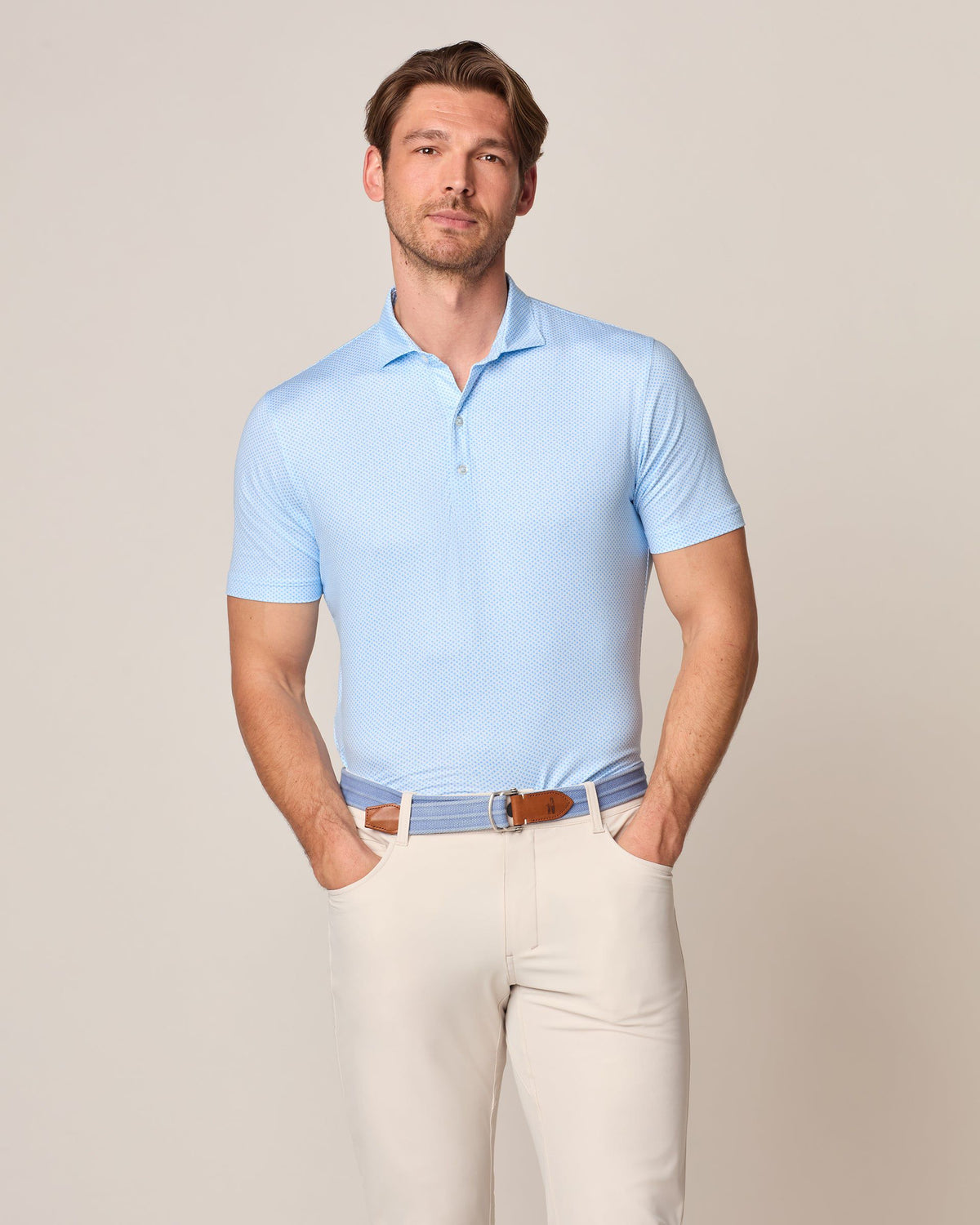 Johnnie-O Men's Julian Printed Featherweight Performance Polo Apparel Johnnie-O Maliblu Small