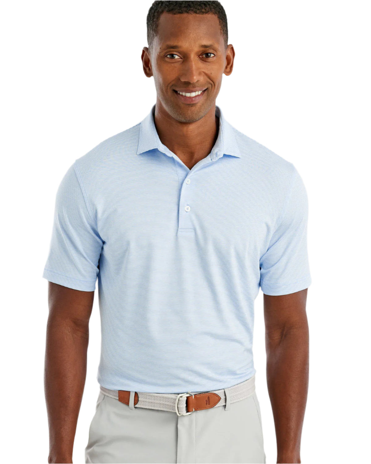 Johnnie-O Men's Lyndon Striped Prep Performance Jersey Polo Apparel Johnnie-O Gulf Blue Small
