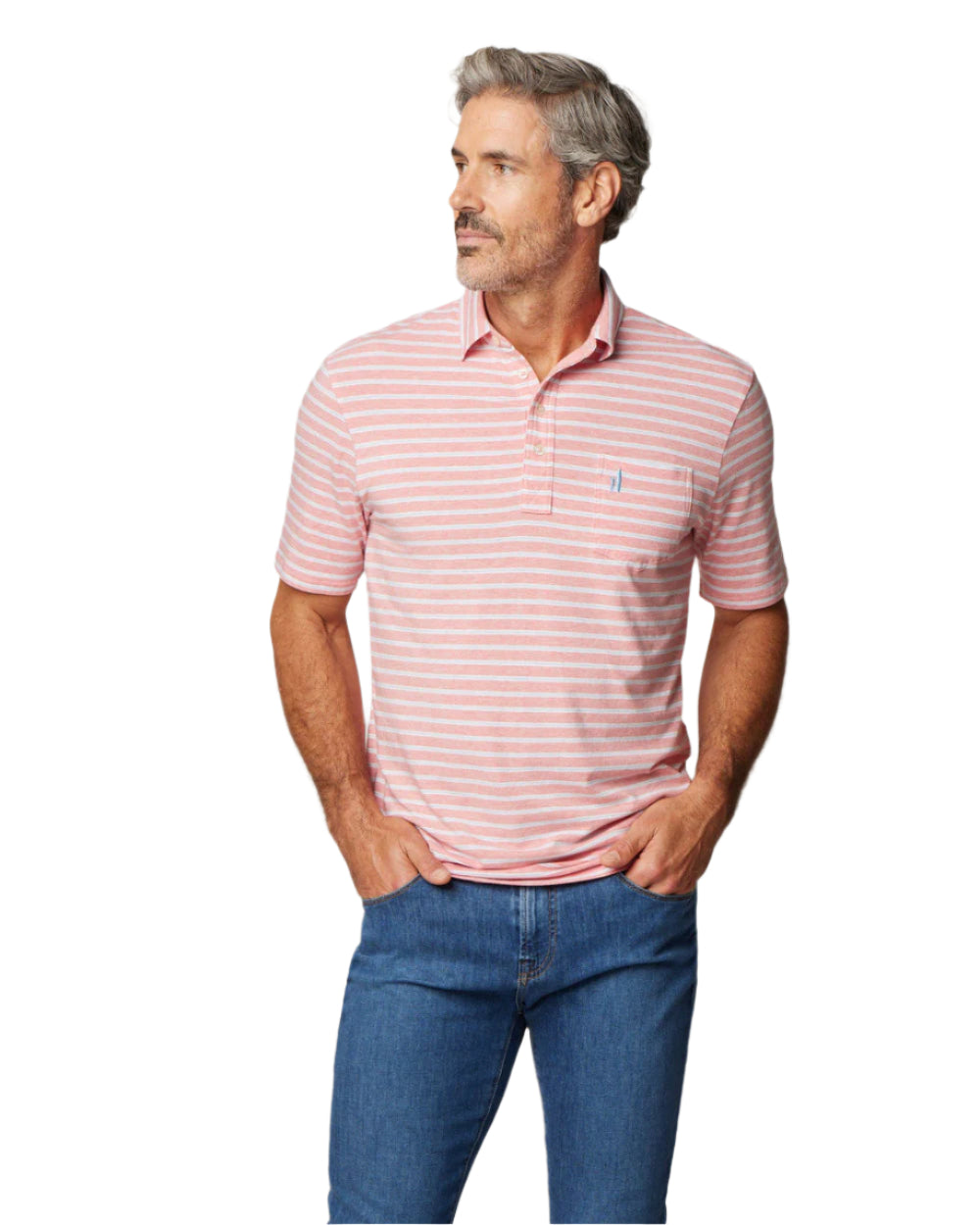 Johnnie O Men's The Original Polo Matthis Stripe Apparel Johnnie-O Pomegranate Small