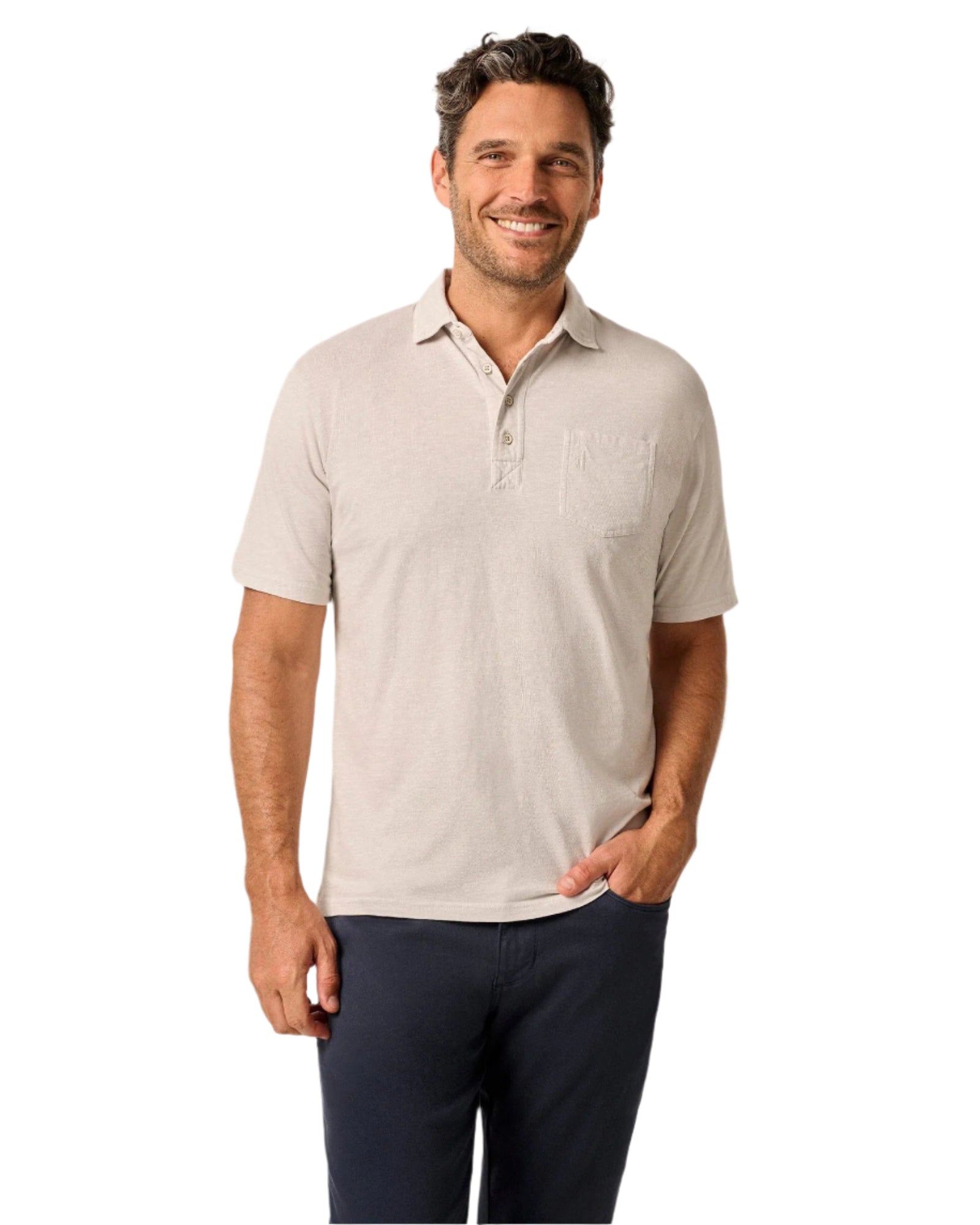 Johnnie-O Men's Coastal Wash Original Polo Apparel Johnnie-O Light Gray Small