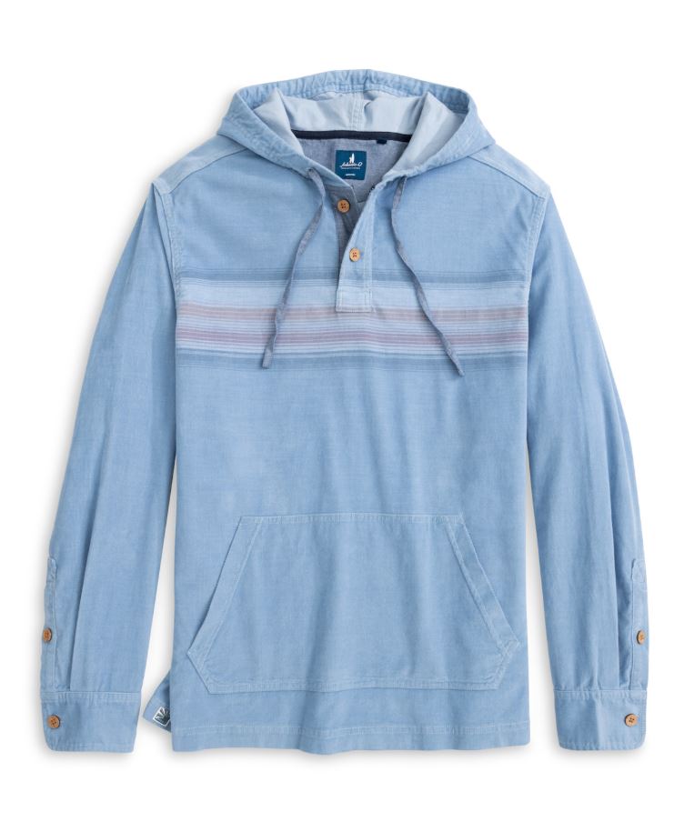 Johnnie-O Men's Dorn 2-Button Pullover Hoodie Apparel Johnnie-O Maliblu Small