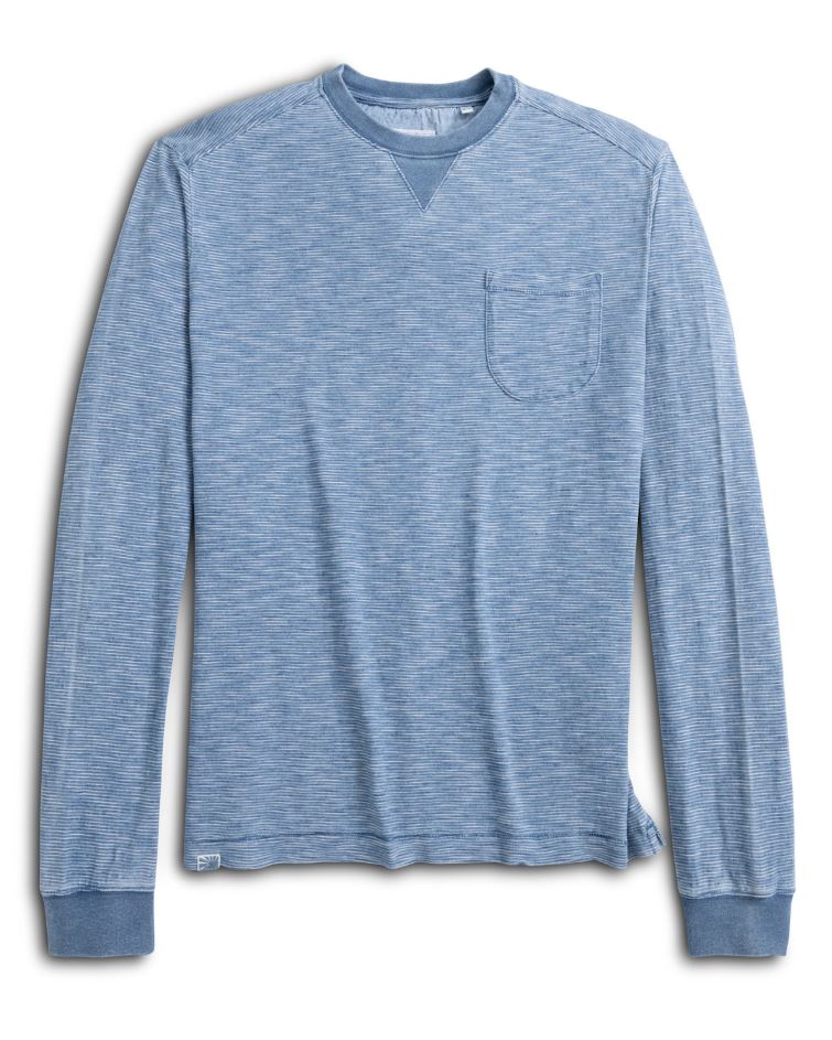 Johnnie-O Men's Spurlin Long Sleeve Crew Neck Apparel Johnnie-O Indigo Small