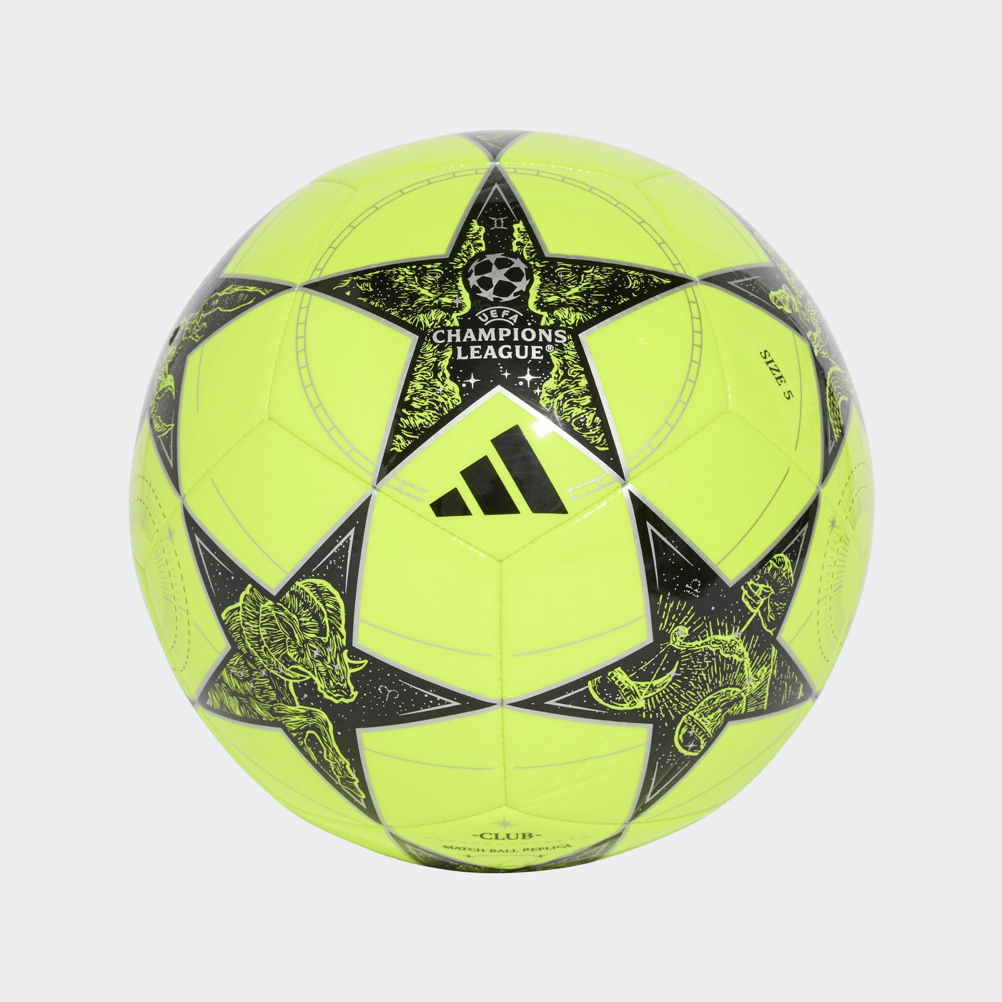 adidas UCL Club Soccer Ball Equipment Adidas Solar Yellow/Black/Silver Metallic-JP1539 3