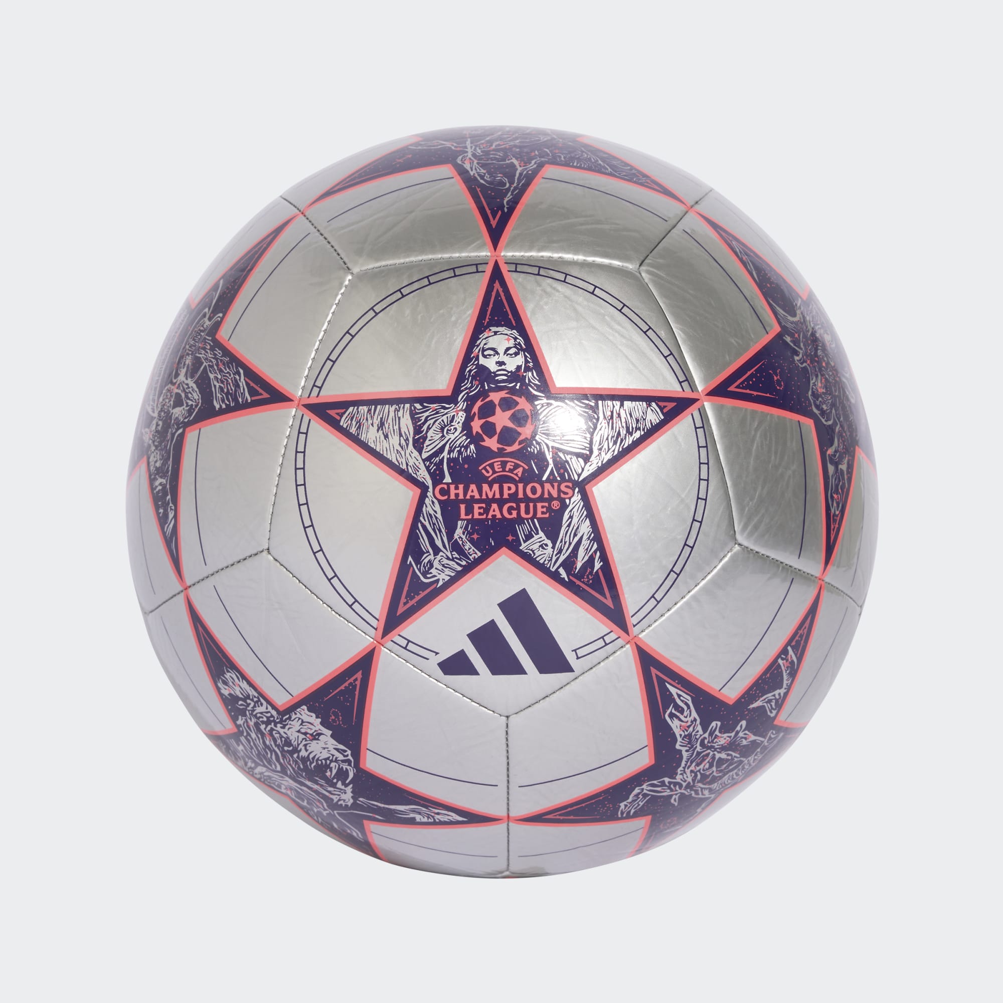 adidas UCL Club Soccer Ball Equipment Adidas Silver Metallic/Purple/Turbo-JP1539 3