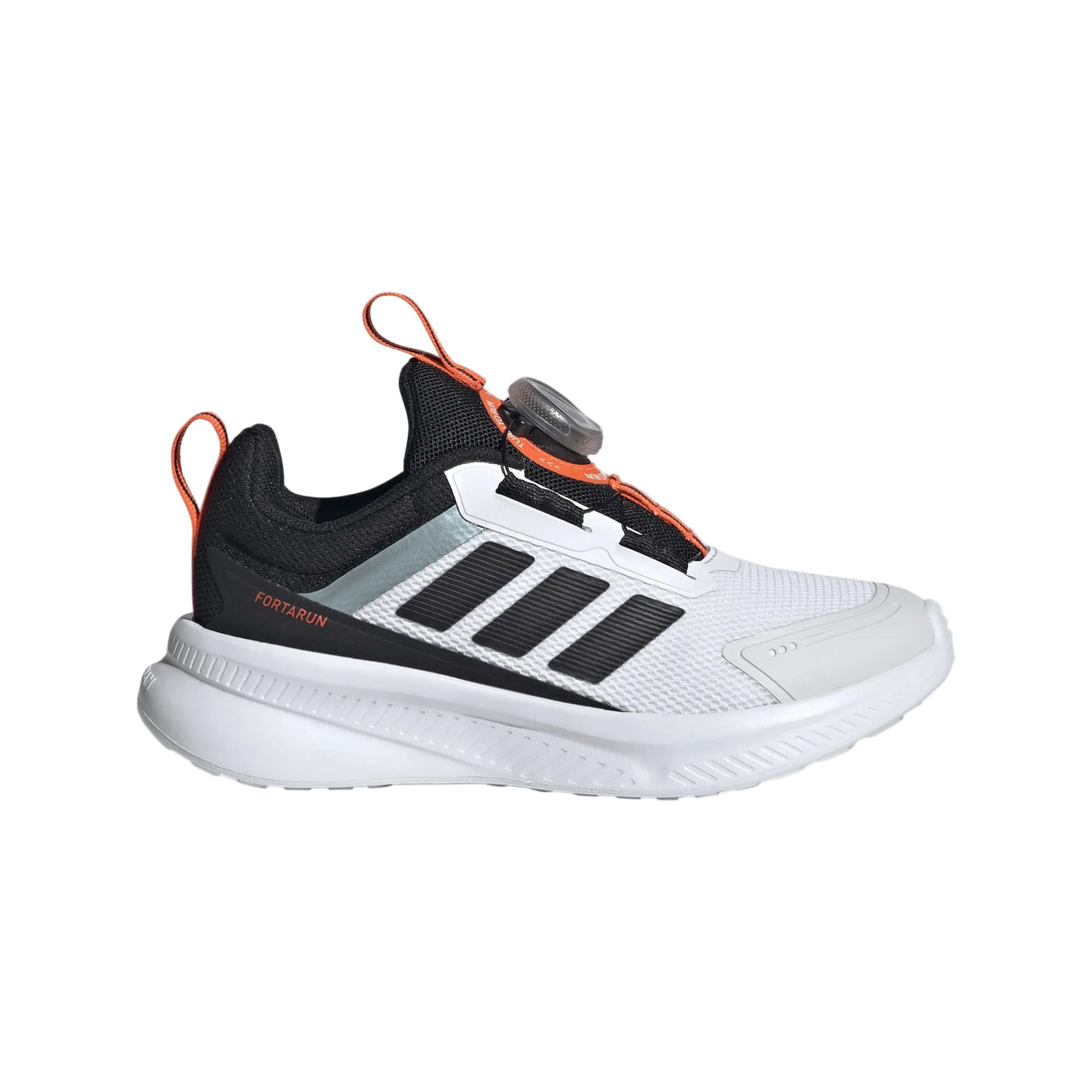 adidas Kids' FortaRun 4.0 BOA (PS) Footwear Adidas White/Black/Orange-JR5724 10.5