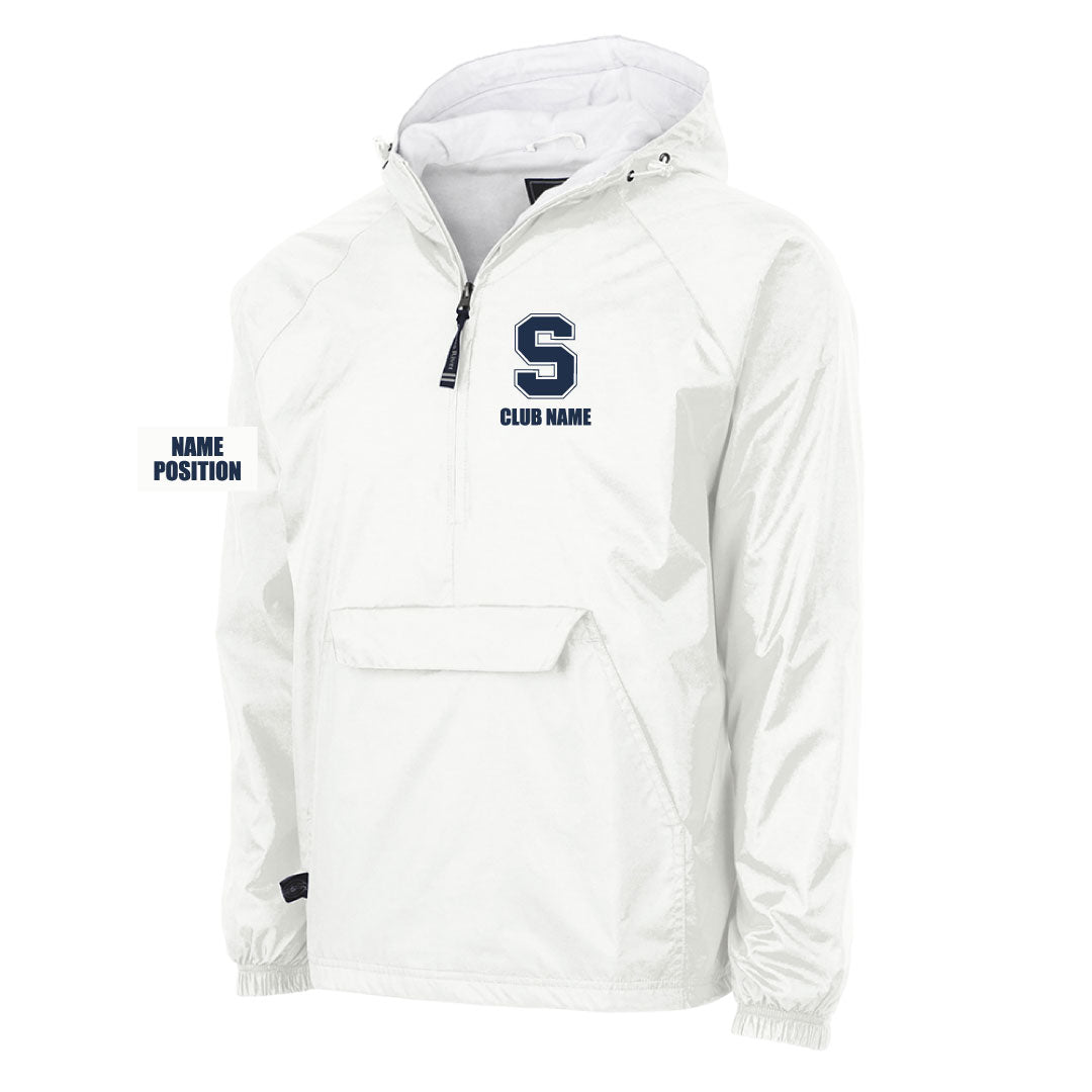 Staples HS Clubs Hooded 1/4 Zip Wind Jacket Logowear Staples HS Clubs White Adult S