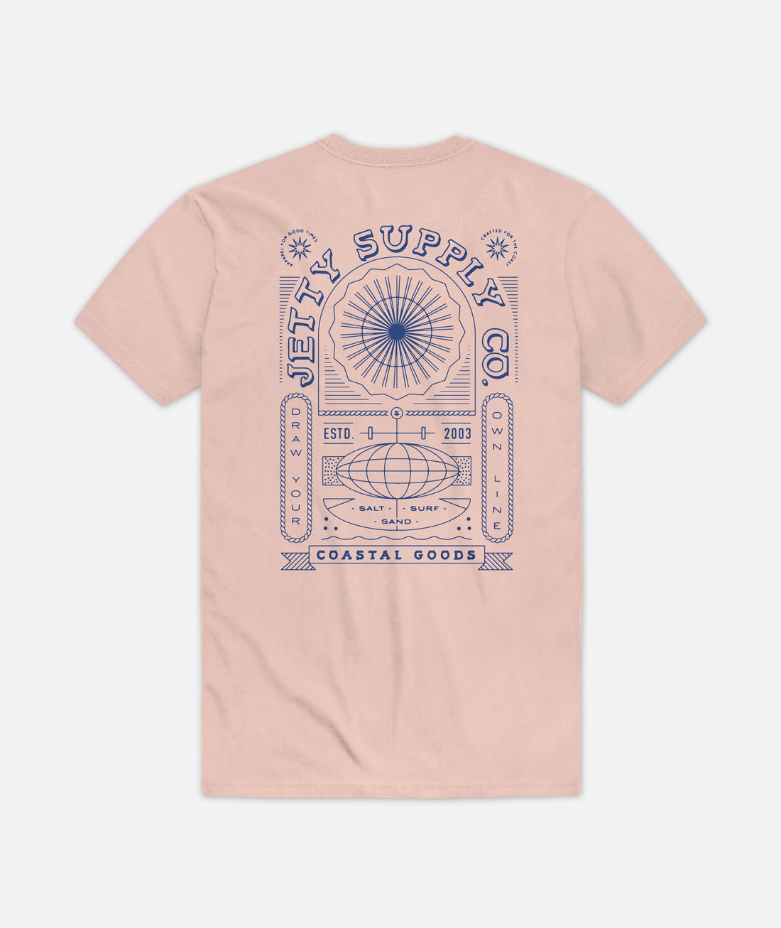 Jetty Mens Oceanus Tee Apparel Jetty Peach Small