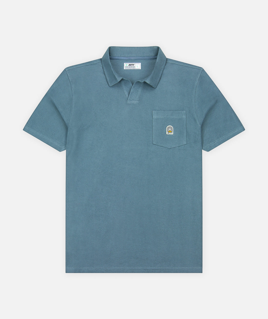 Jetty Mens Cruise Terry Polo Apparel Jetty Storm Small