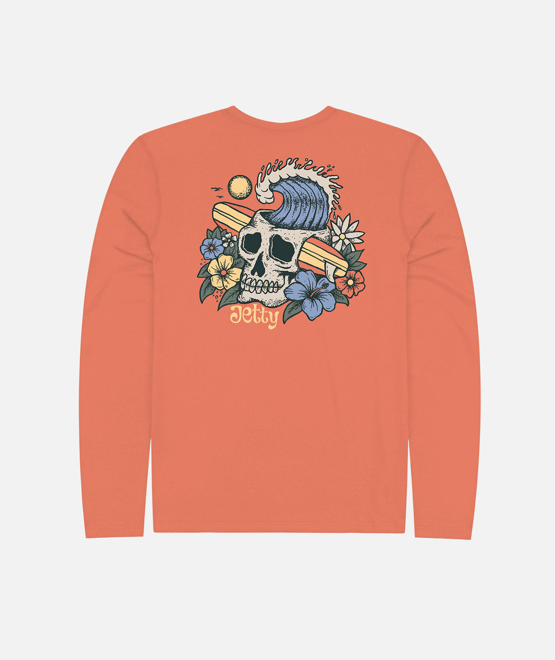 Jetty Mens Head High Uv Long Sleeve Tee Apparel Jetty Salmon Small