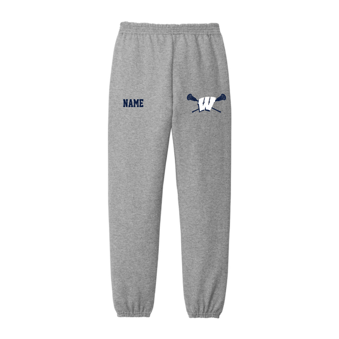 Westport PAL Girls Lacrosse Closed Bottom Sweatpants Logowear Westport PAL Girls Lacrosse Grey Youth S