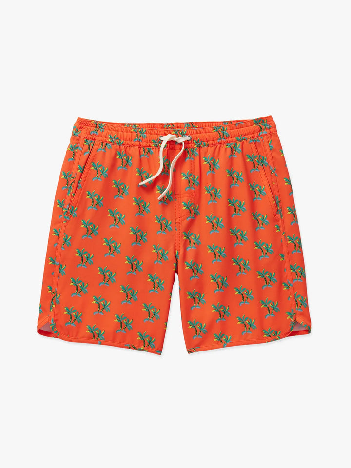 Fair Harbor Boys' Anchor Swim Trunks Apparel Fair Harbor Orange Island Palms Youth XSmall