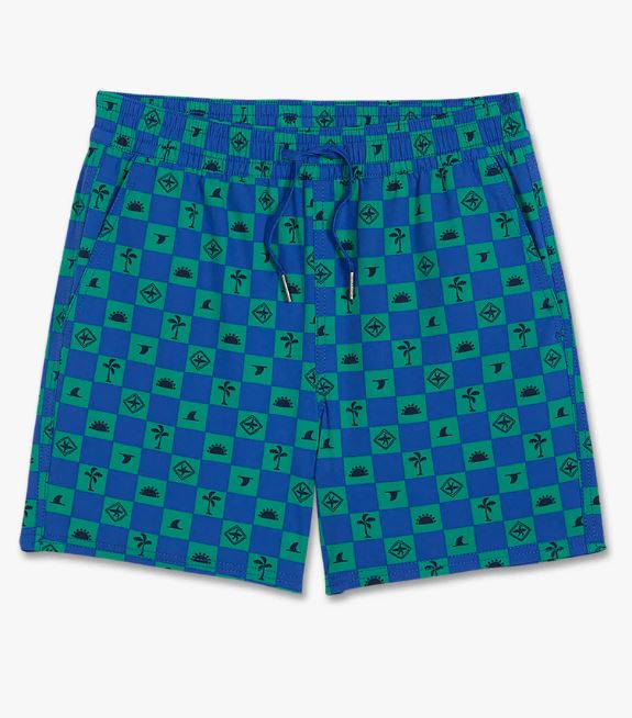 Fair Harbor Boys' Bungalow Swim Trunks Apparel Fair Harbor Beach Check Youth XSmall