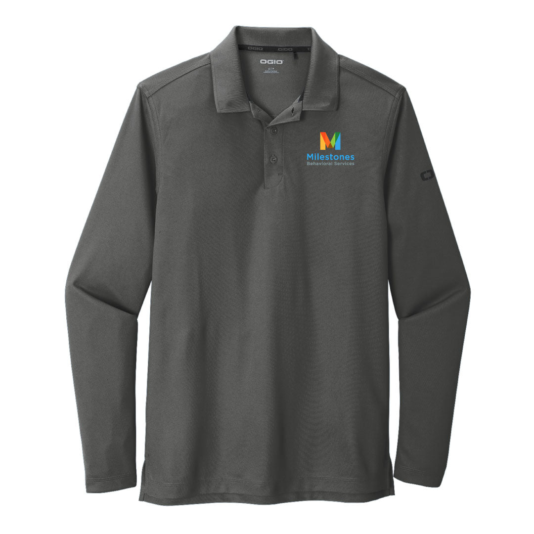 Milestones Mens Long Sleeve Polo Logowear Milestones Behavioral Services Diesel Mens S
