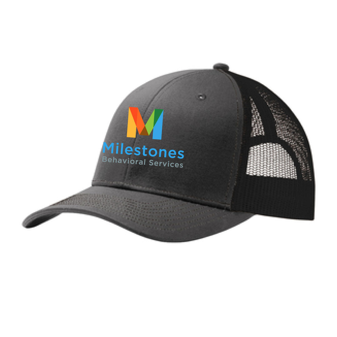 Milestones Snapback Hat Logowear Milestones Behavioral Services Black