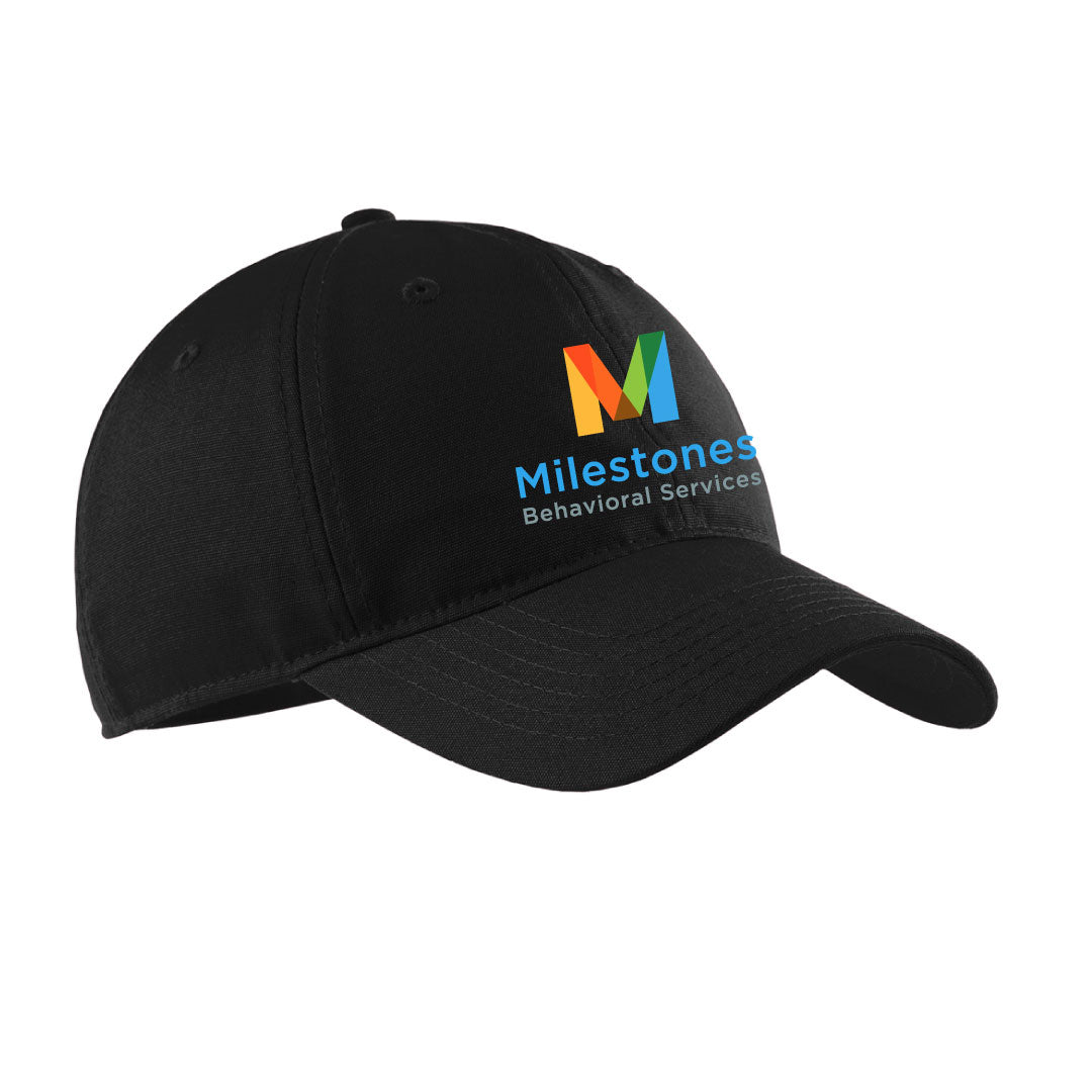 Milestones Unstructured Hat Logowear Milestones Behavioral Services Black