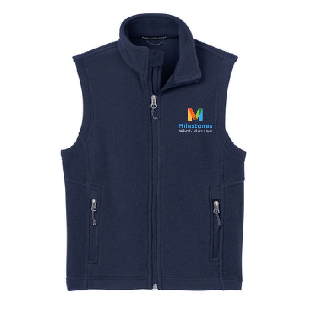 Milestones Micro Fleece Vest Logowear Milestones Behavioral Services Navy Youth S