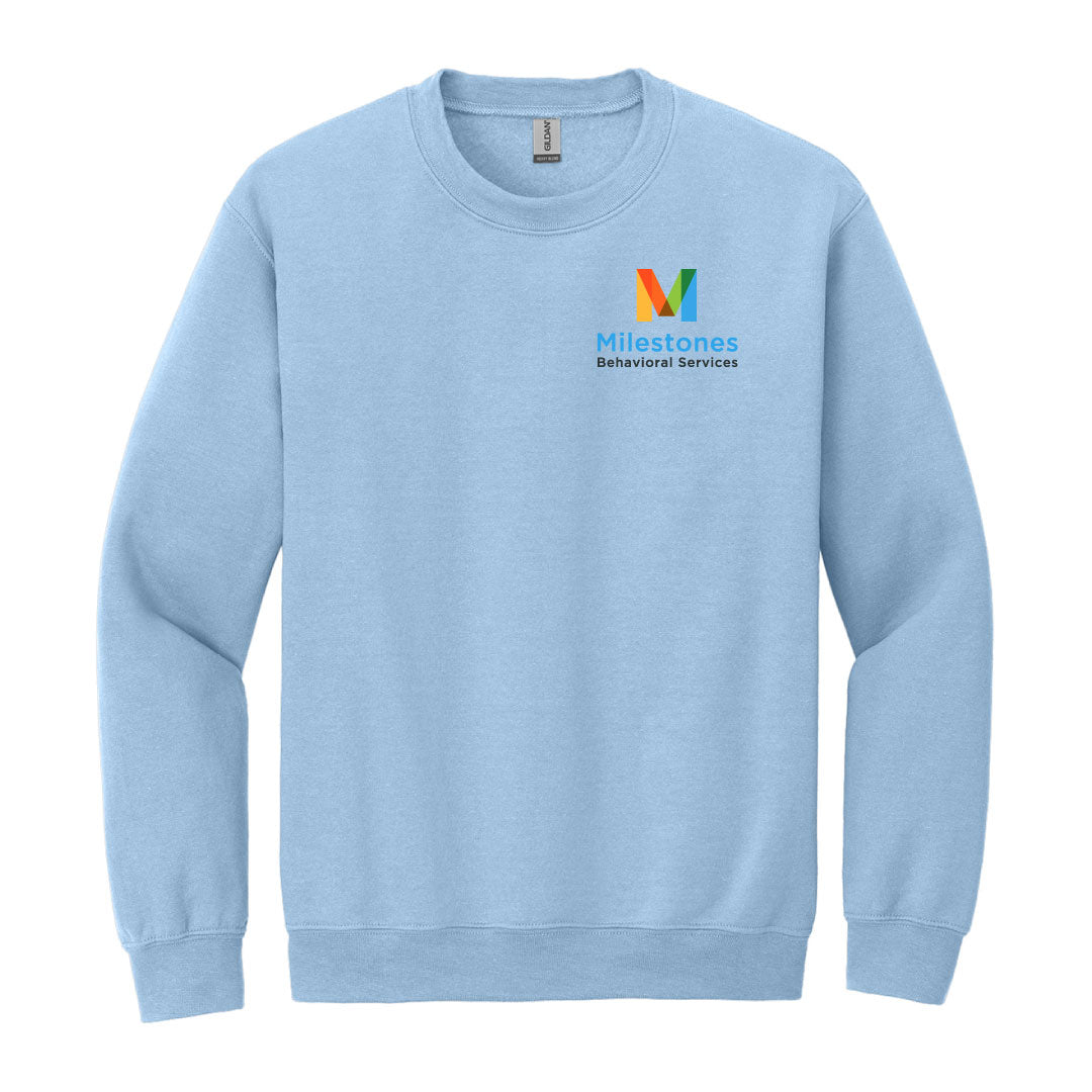 Milestones Crewneck Sweatshirt Logowear Milestones Behavioral Services Lt Blue Youth S