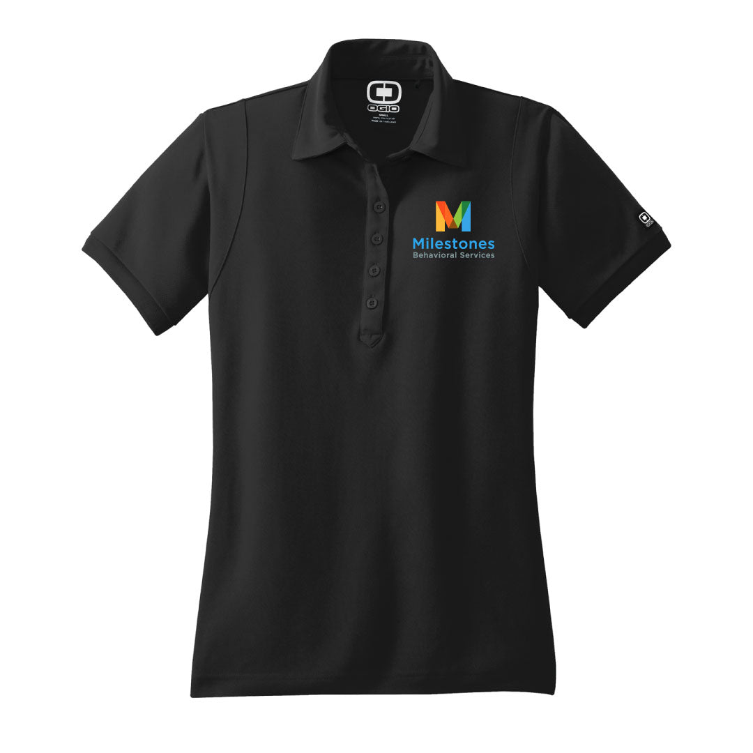 Milestones Ogio Polo Logowear Milestones Behavioral Services Black Ladies XS