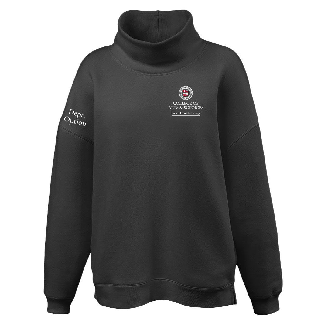 SHU College of Arts & Sciences Women's Oversize Mockneck Logowear SHU College of Arts & Sciences Ladies XS