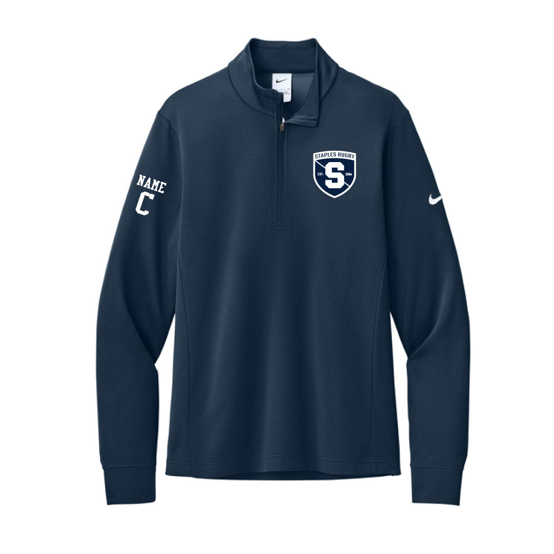 Staples Rugby Nike Performance 1/4 Zip Logowear Staples Rugby Navy Mens XS