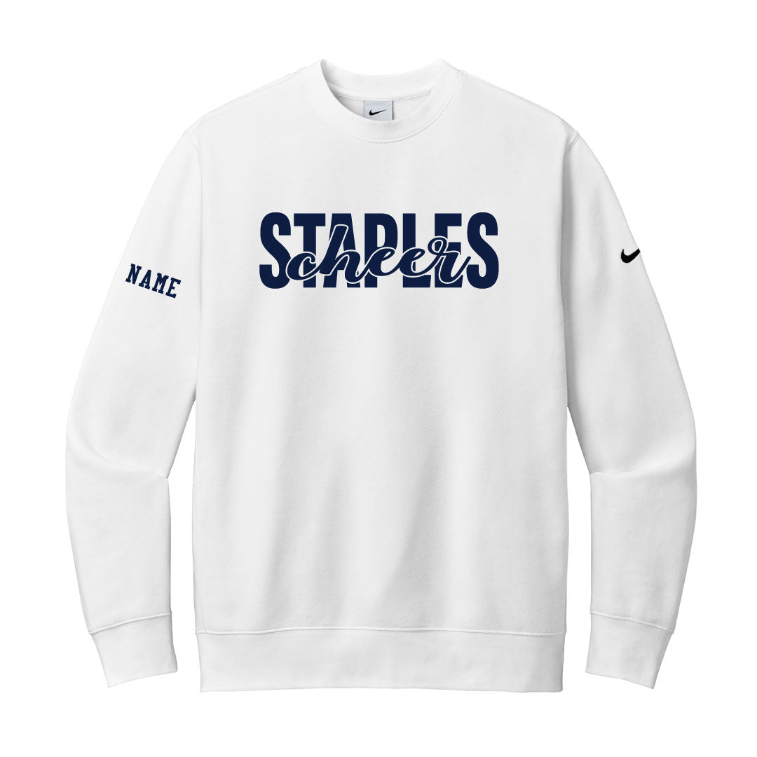 Staples Cheer Nike Crewneck Logowear Staples Cheerleading White Adult XS