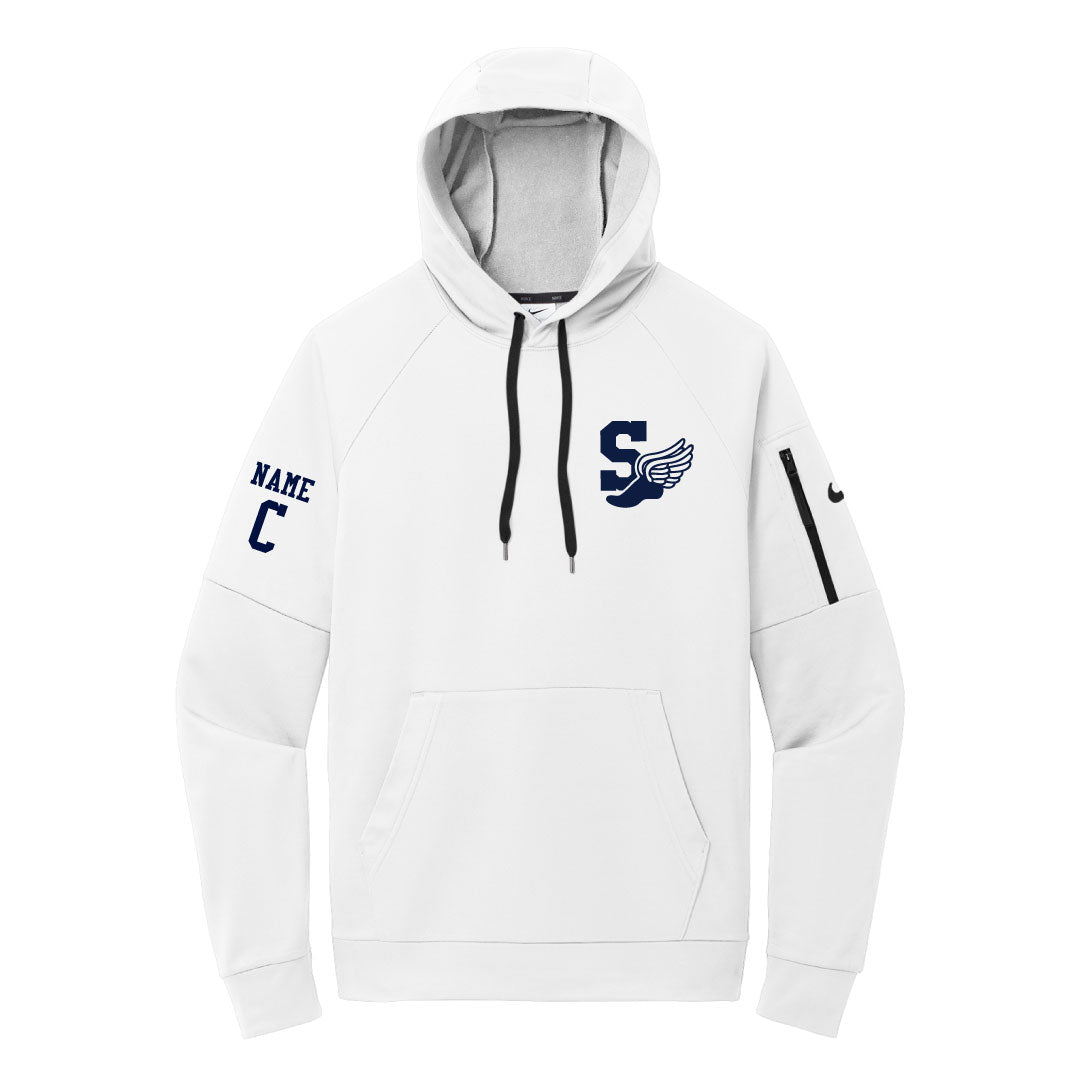 Staples Boys Cross Country Nike Therma Fit Hoodie Logowear Staples Boys Cross Country White Mens S