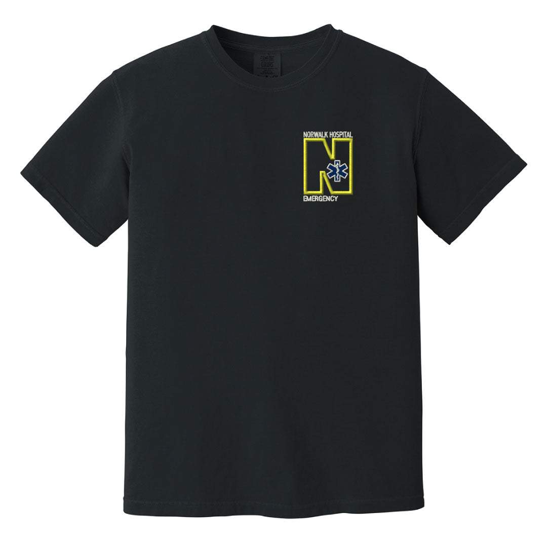Norwalk Hospital Emergency Comfort Colors Short Sleeve Tee Logowear Norwalk Hospital Emergency Black Adult S