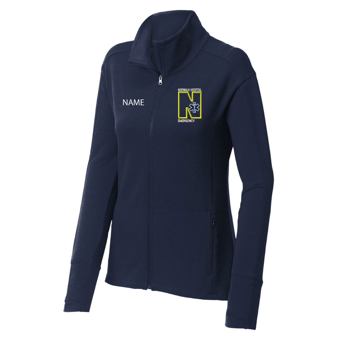 Norwalk Hospital Emergency Wicking Fleece Full Zip Logowear Norwalk Hospital Emergency Navy Ladies XS