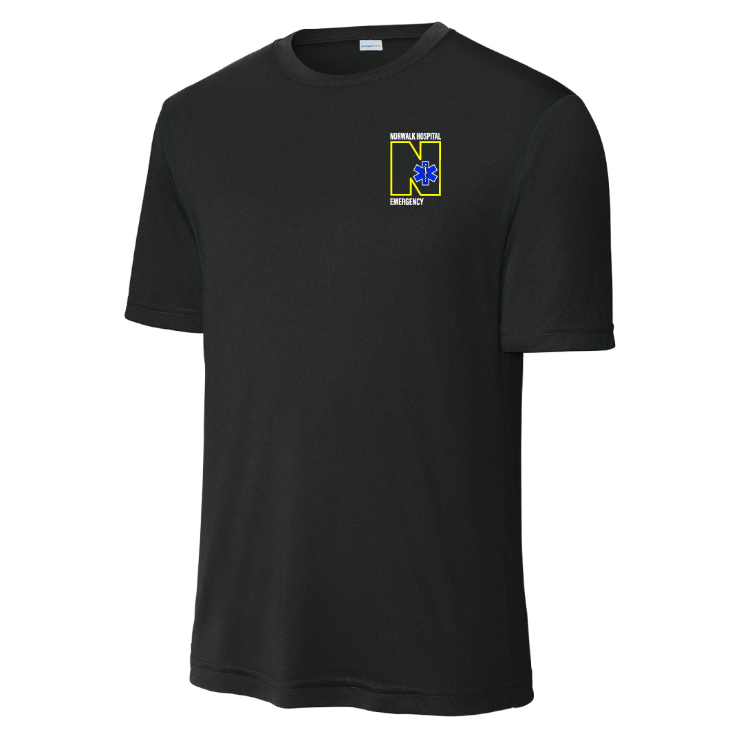 Norwalk Hospital Emergency Performance Tee Logowear Norwalk Hospital Emergency Black Mens XS